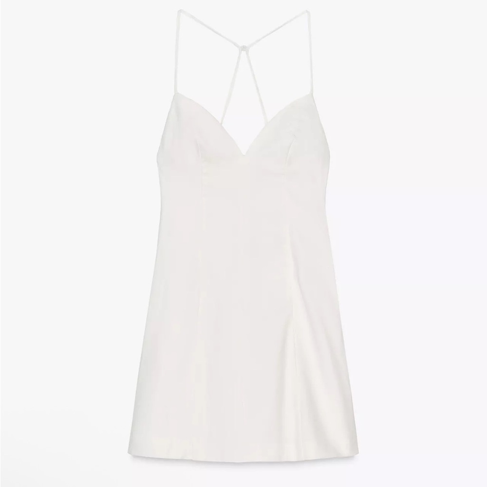 Zara white short sweetheart mini dress✨